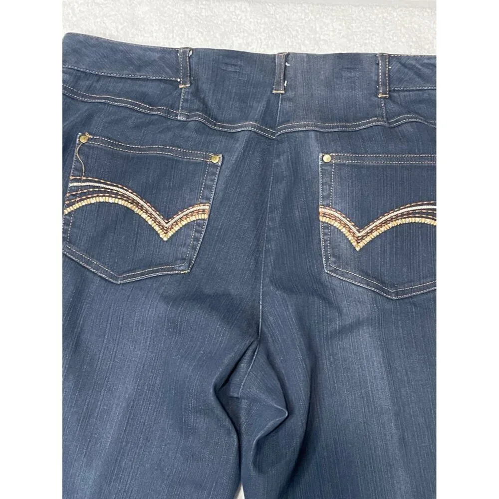 TanJay Women's Petites Dark Wash Denim Bootcut Jeans, Size 10P - Picture 12 of 16